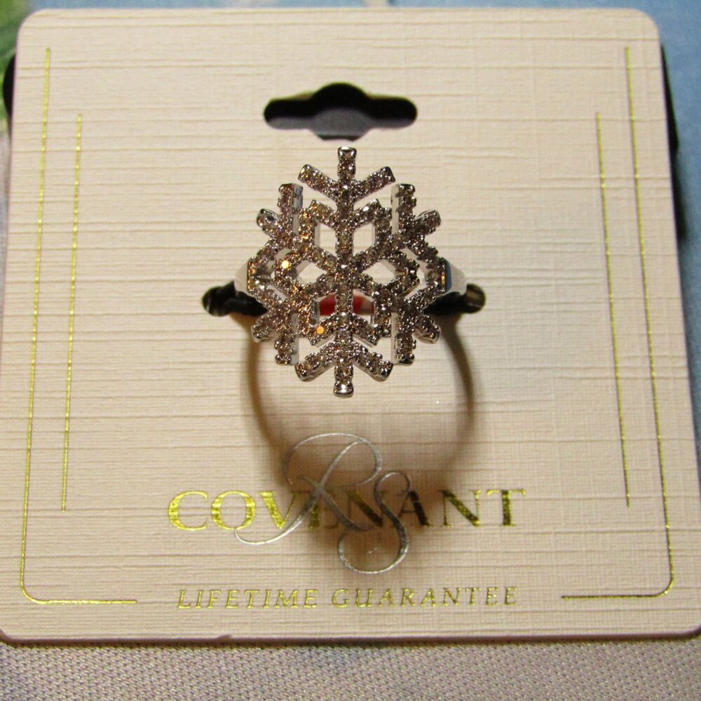 RS Covenant | Snowflake Ring | Cubic Zirconia | Size 6
